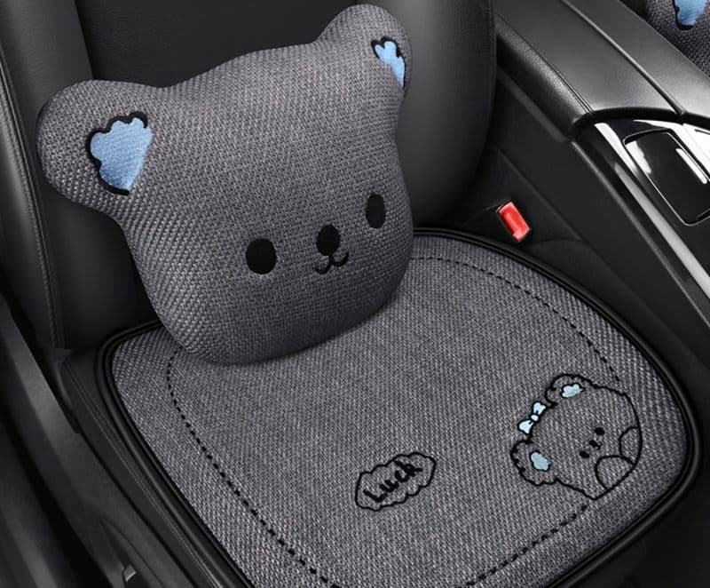 車シートカバー 運転席 可愛い動物イラスト付き前席クッション