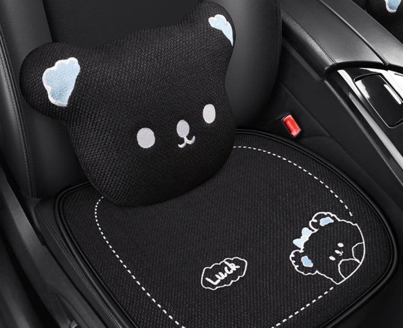 車シートカバー 運転席 可愛い動物イラスト付き前席クッション
