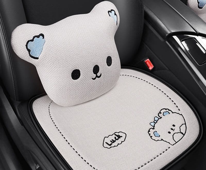 車シートカバー 運転席 可愛い動物イラスト付き前席クッション