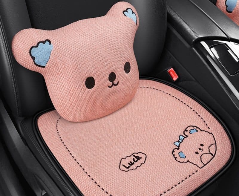 車シートカバー 運転席 可愛い動物イラスト付き前席クッション