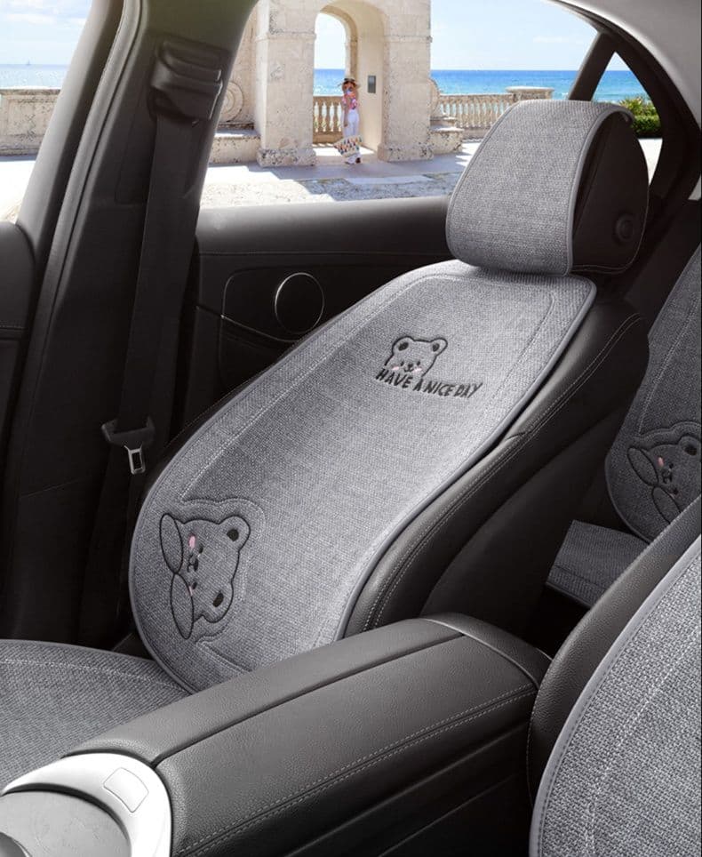車シートカバー 後部座席 クマ模様 かわいい後部座席シートカバー