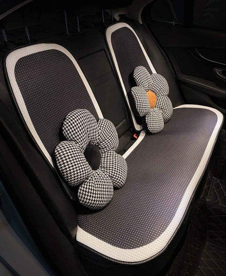 車シートカバー 後部座席 花型 後部座席クッションカバーセット