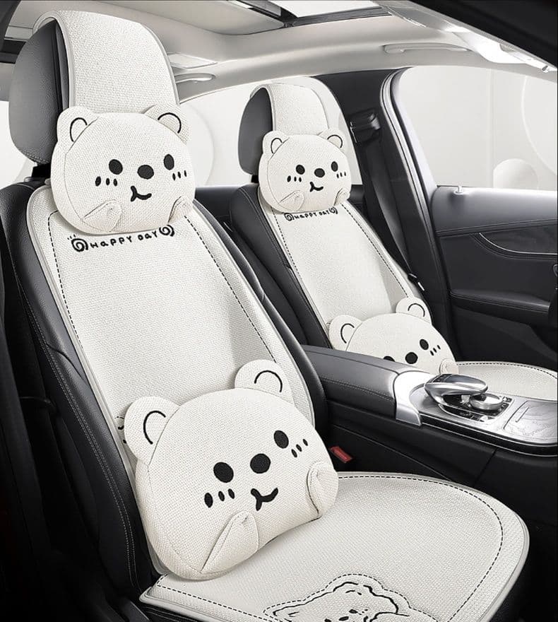 車シートカバー 後部座席 かわいいクマのデザイン後部座席シートカバー