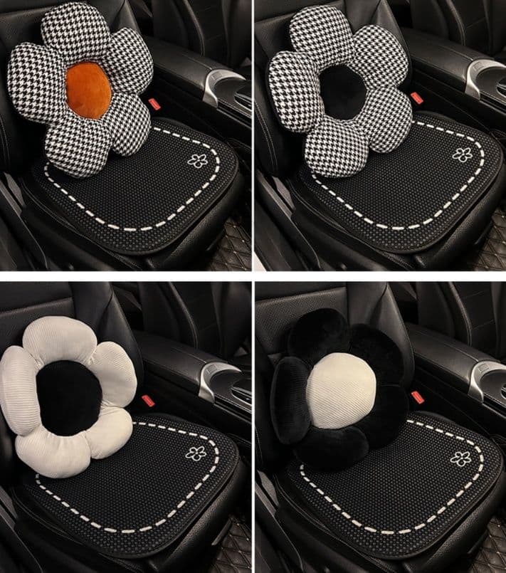 車シートカバー 運転席 花モチーフ刺繍入り車シート