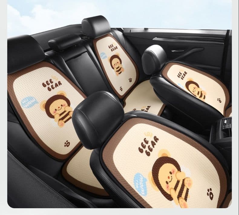 車シートカバー 後部座席 ミツバチキャラクター後部座席シートカバー