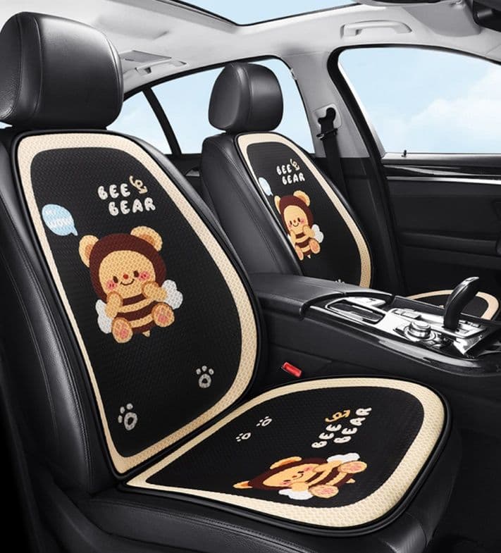 車シートカバー 後部座席 ミツバチキャラクター後部座席シートカバー