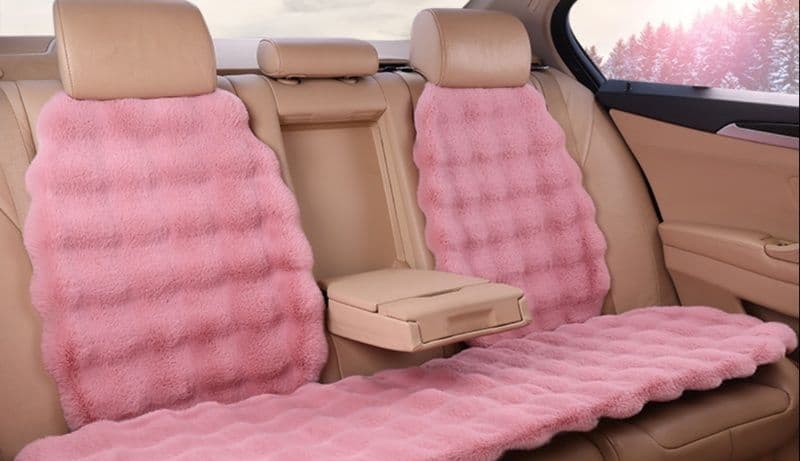 車シートカバー 後部座席 ふわもこ後部座席シートカバー