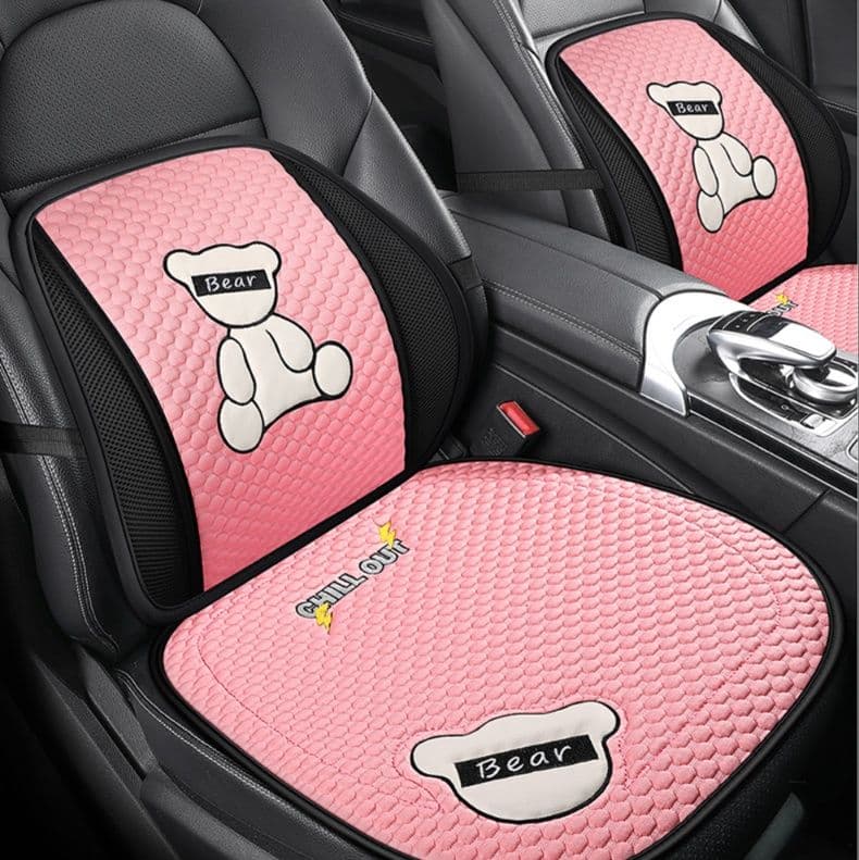 車シートカバー 運転席 くまのぬいぐるみ柄シート