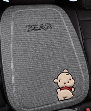 車シートカバー くまさん刺繍入り通気性シートカバー