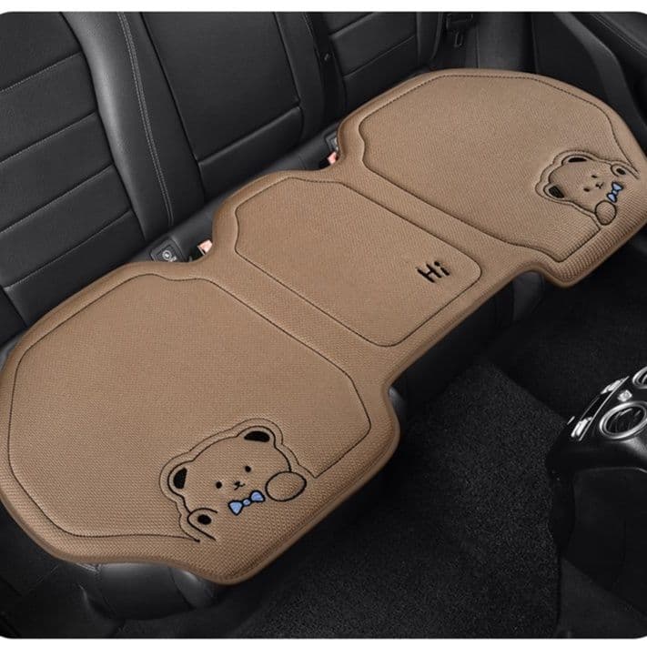 車シートカバー クマ柄刺繍入り後部座席シートカバー