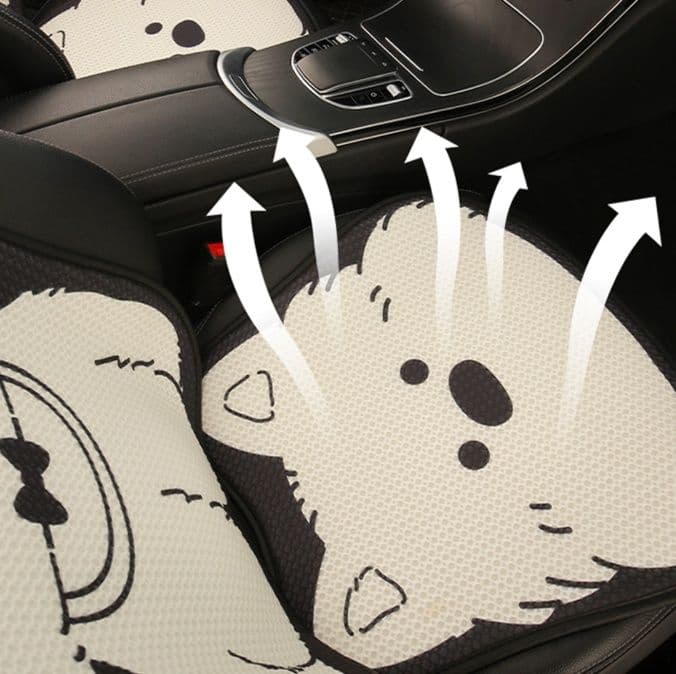 車シートカバー ふわもこ犬キャラクター後部座席カバー