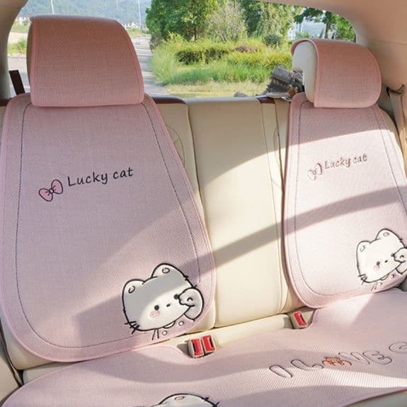 車シートカバー かわいいリボン付き後部座席カバー