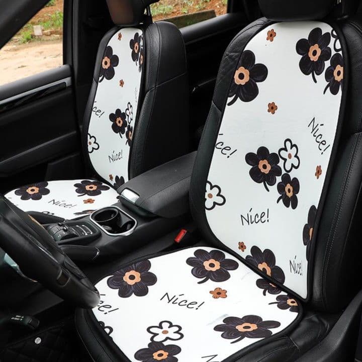 車シートカバー 花柄プリント可愛い運転席専用シートカバー