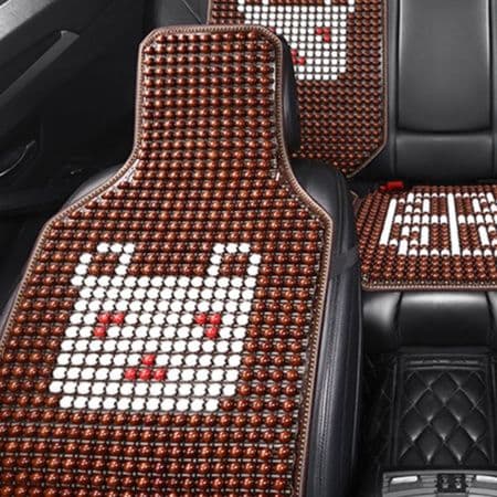 車シートカバー 天然木製ビーズ編み込み涼感運転席専用座席カバー
