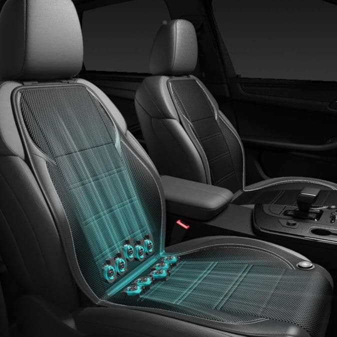 車シートカバー 通気性メッシュ冷却ファン付き運転席専用シートカバー