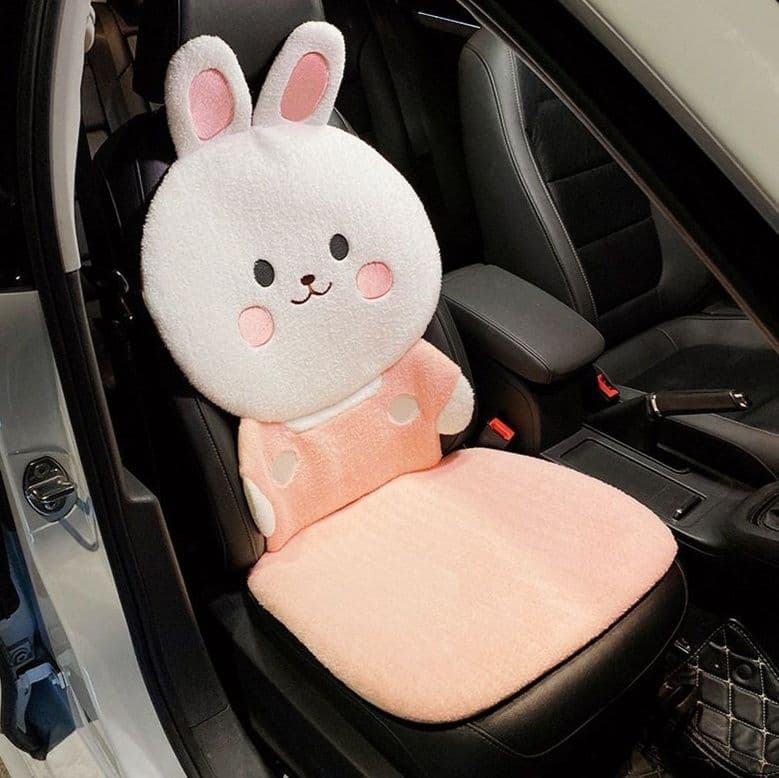 車シートカバー 可愛いうさぎデザイン背もたれ付き運転席用