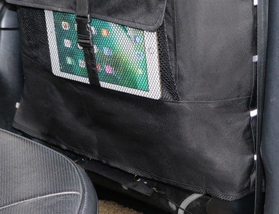 編み込みデザイン防水車シートカバー収納ポケット付