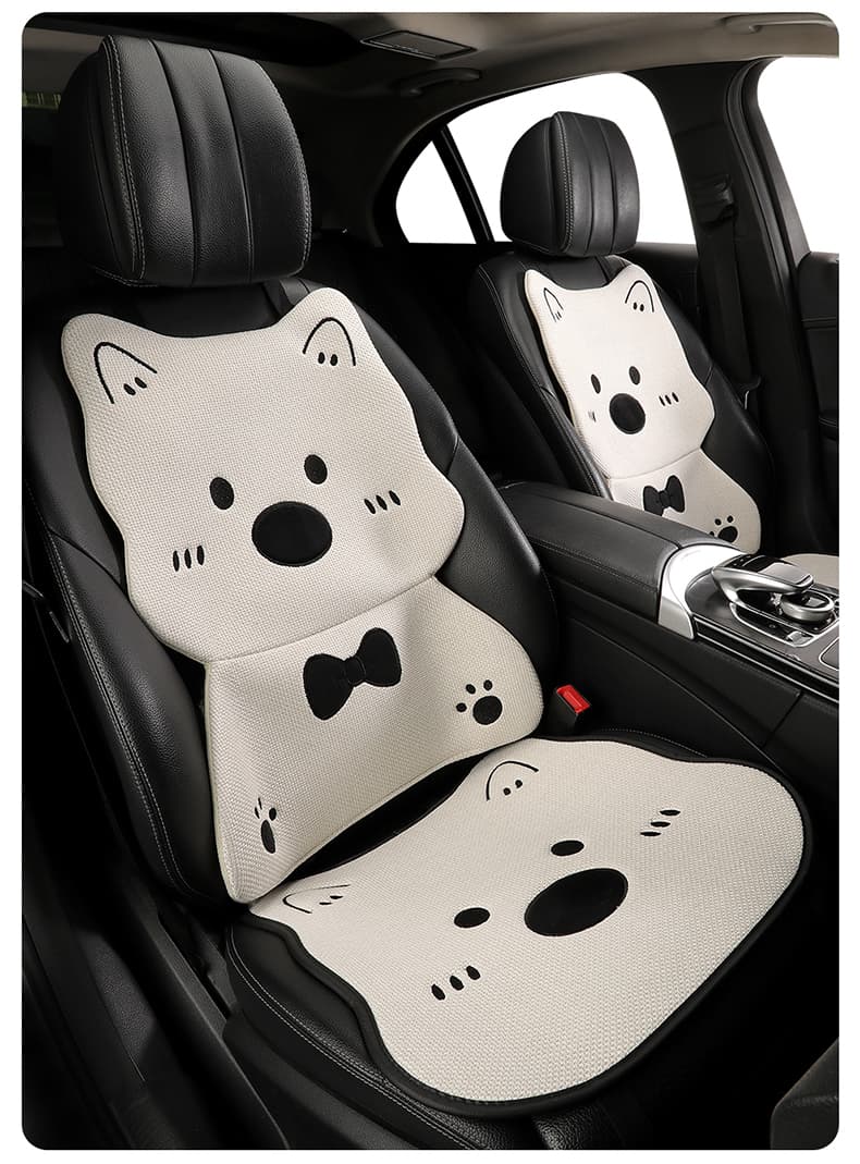 車シートカバー 後部座席 かわいい犬モチーフ車シートカバーセット