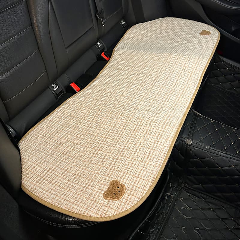 車シートカバー 後部座席 くまモチーフ 四季通用シートカバー