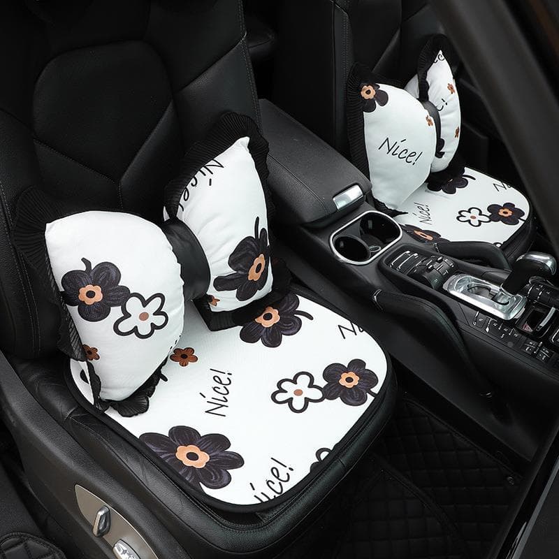 車シートカバー 花柄プリント可愛い運転席専用シートカバー