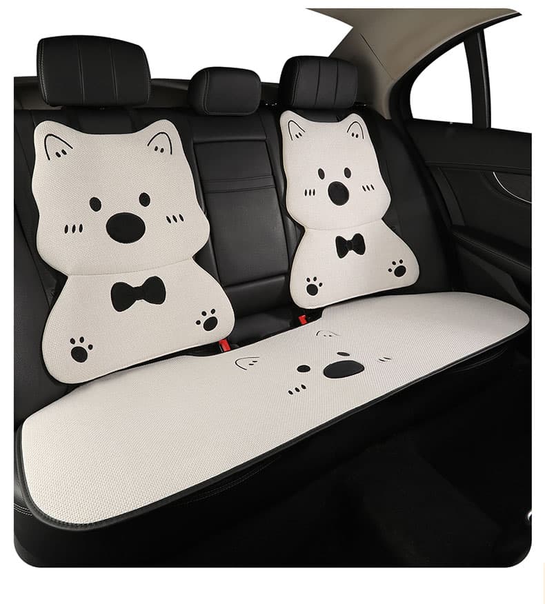 車シートカバー 後部座席 かわいい犬モチーフ車シートカバーセット